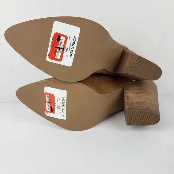 ABOUND Maya Block Heel Mules Shoes Womens Pointed Tan FAUX-LEATHER Size 9.5 M - Picture 11 of 11